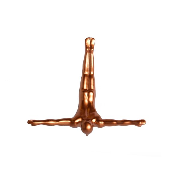 Wall Diver Home Decor Classic Wall-Art Sculpture | 1-Piece | Bronze - Picture 1 of 5